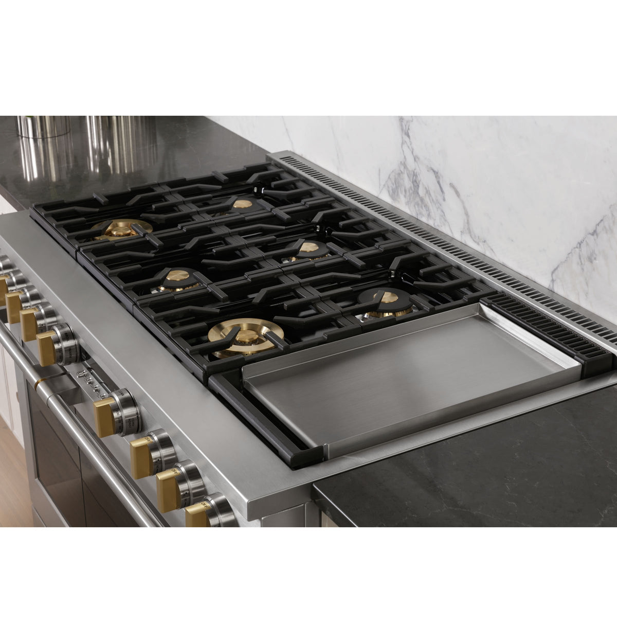 GE Monogram® 48 Dual-Fuel Professional Range with 4 Burners, Grill, and  Griddle